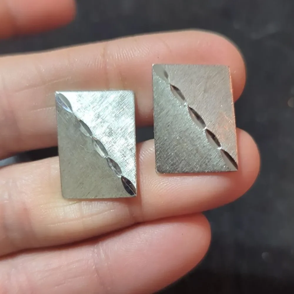 Vtg 925‎ Sterling Silver ANSON Diamond Cut Center Design Unique Cufflinks 10g